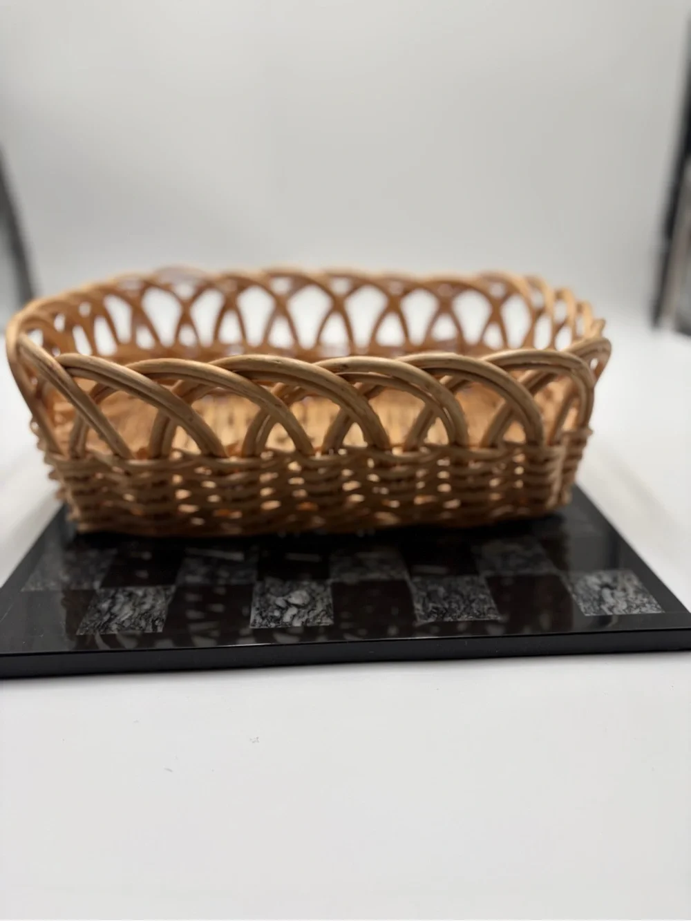Natural Wicker Serving Basket - Beige